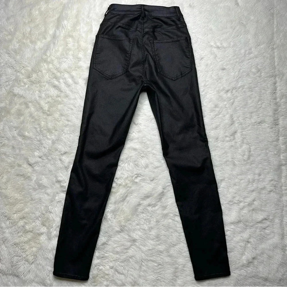 H&M Curvy Jeggings Ultra High Waist Ankle Black  Coated Size 4 - Picture 13 of 16